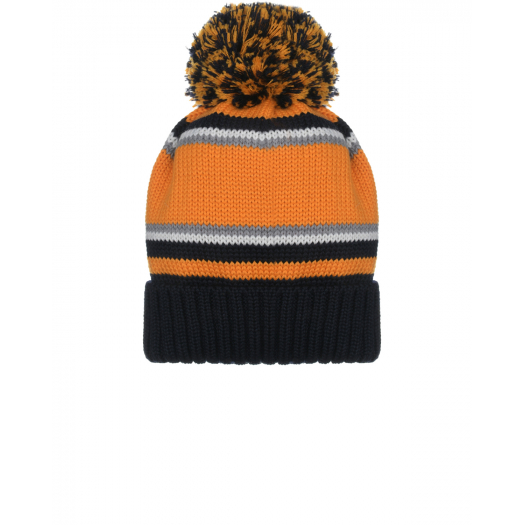 Оранжевая шапка с помпоном Catya | Фото 1