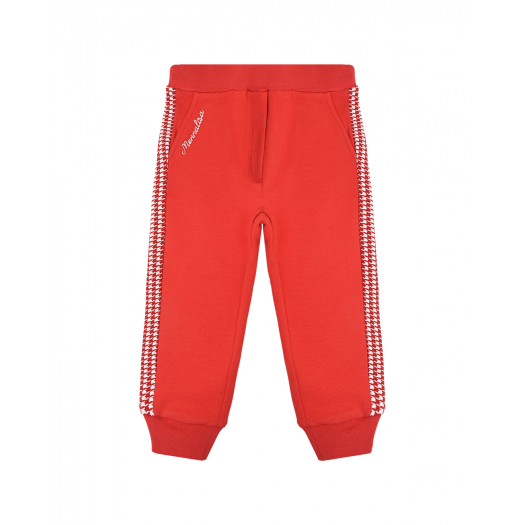 Красные спортивные брюки с лампасами Monnalisa | Фото 1