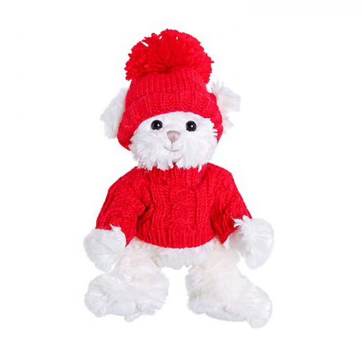 Мишка в красном свитере и шапке, 25см Bukowski | Фото 1