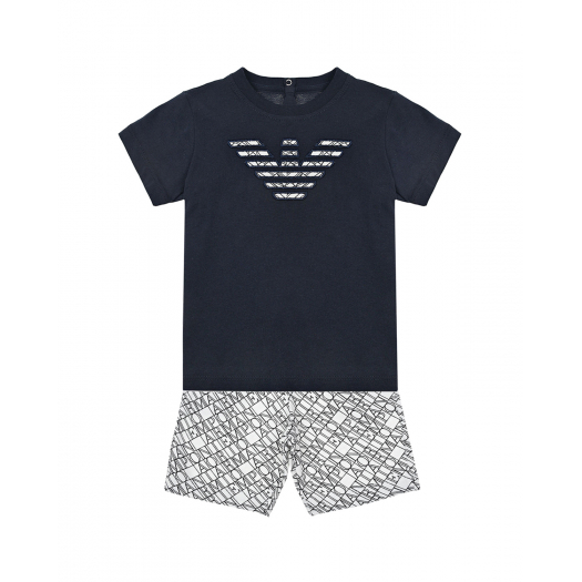 Комплект для мальчиков из футболки и шорт Emporio Armani | Фото 1