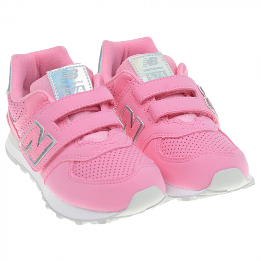 Розовые кроссовки с серебристым лого NEW BALANCE | Фото 1