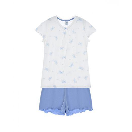 Пижама с принтом &quot;Голубые бабочки&quot; Sanetta | Фото 1