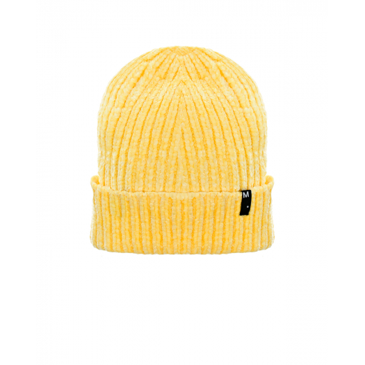 Желтая шапка из велюра Molo | Фото 1