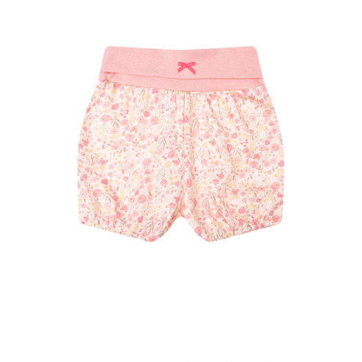 Розовые шорты с цветочным принтом Sanetta Kidswear | Фото 1