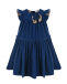 Платье из синего вельвета Monnalisa | Фото 1