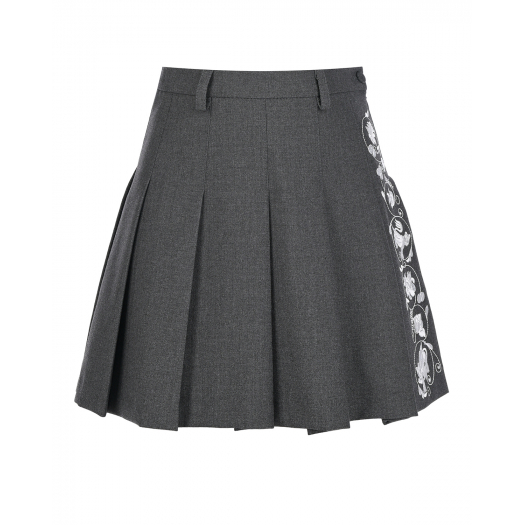 Серая юбка с цветочной вышивкой Prairie Серый, арт. 204F22314FW GREY | Фото 1