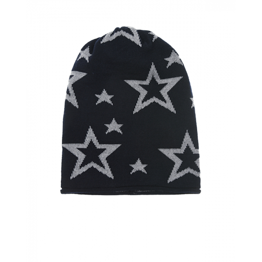 Черная шапка с серыми звездами Catya | Фото 1