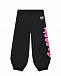 Черные спортивные брюки с розовым лого Barrow | Фото 2