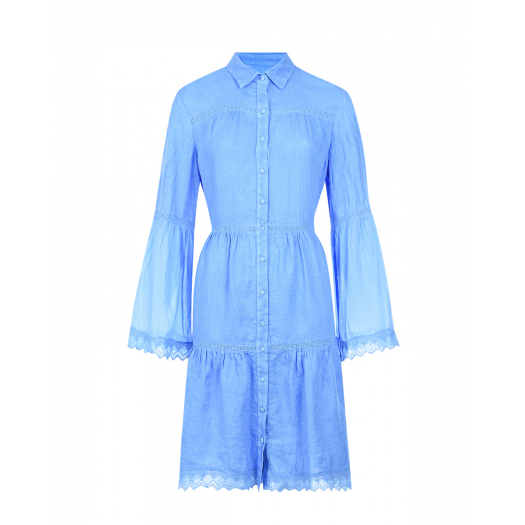 Голубое платье с рукавами-клеш 120% Lino | Фото 1