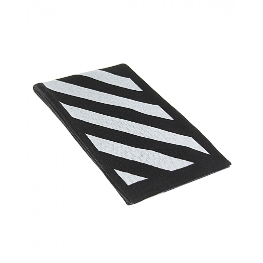 Черный шарф в белую полоску, 20x150 см Off-White | Фото 1