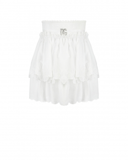 Белая юбка с кружевной отделкой Dolce&Gabbana Белый, арт. L54I23 FU5GK W0800 | Фото 1