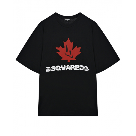 Черная футболка с лого Dsquared2 | Фото 1