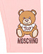 Розовые спортивные брюки с принтом &quot;медвежонок&quot; Moschino | Фото 3
