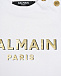 Белая толстовка с золотым логотипом Balmain | Фото 3