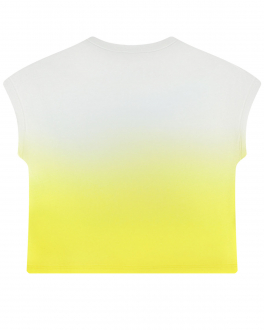 Желто-белая футболка с фотопринтом MSGM Мультиколор, арт. MS028824 86 | Фото 2