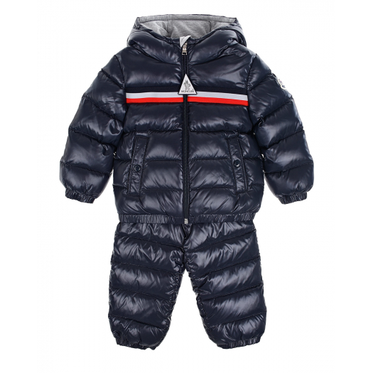 Синий стеганый комплект: куртка и брюки Moncler | Фото 1