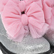 Серебристые ботинки с розовыми бантами Monnalisa | Фото 6