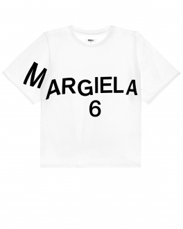 Белая футболка с черным логотипом MM6 Maison Margiela Белый, арт. M60131 MM009 M6100 | Фото 1