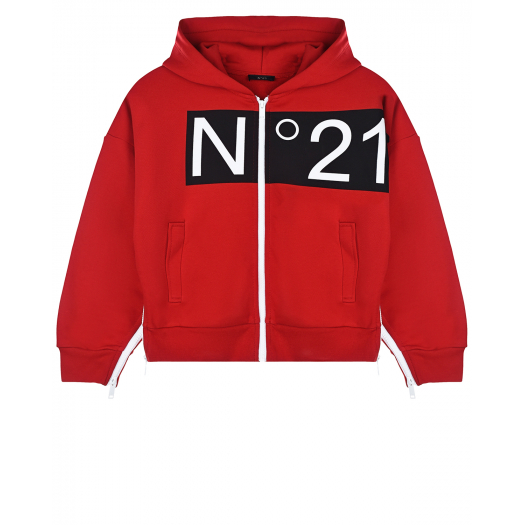Красная спортивная куртка с капюшоном No. 21 | Фото 1