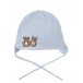 Голубая шапка с вышивкой &quot;медвежата&quot; Joli Bebe | Фото 1
