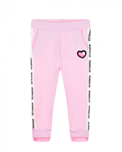 Розовые спортивные брюки Monnalisa | Фото 1