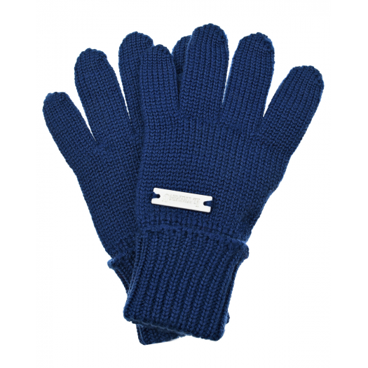 Синие перчатки из шерсти Il Trenino | Фото 1