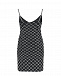 Черное мини-платье с сеткой из стразов Parosh | Фото 5