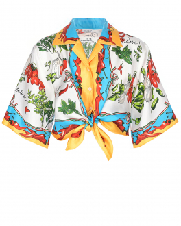 Шелковая рубашка с принтом &quot;Capri&quot; Dolce&Gabbana Мультиколор, арт. L55S69 G7E1P HA3UR | Фото 1