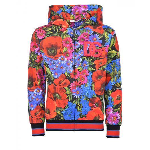 Спортивная куртка с принтом &quot;маки&quot; Dolce&Gabbana | Фото 1