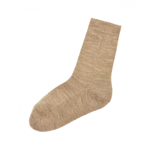 Бежевые носки Soft merino wool утепленные в зоне стопы Norveg | Фото 1
