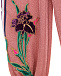 Розовые спортивные брюки с цветочными аппликациями GUCCI | Фото 5