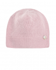 Розовая шапка из шерсти
