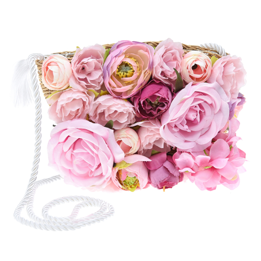 Плетеная сумка с цветочной аппликацией David Charles | Фото 1