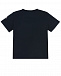 Темно-синяя футболка с белым логотипом Moncler | Фото 2