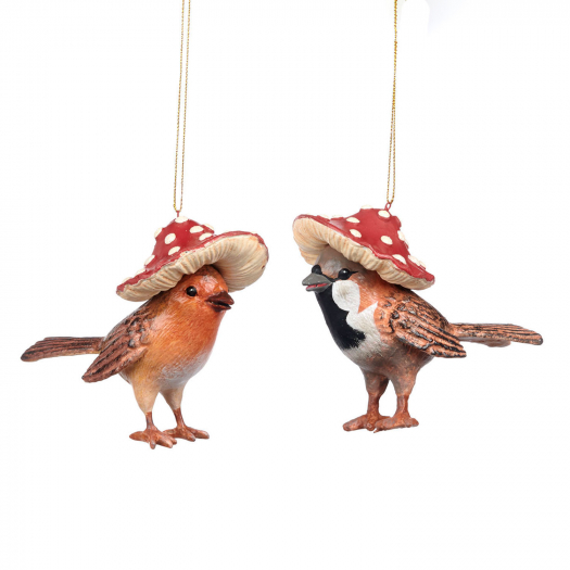 Подвеска &quot;Птичка со шляпкой гриба&quot; 12,5 см, 2 вида, цена за 1 шт. Goodwill | Фото 1