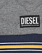 Серый стеганый свитшот с синими рукавами Diesel | Фото 3