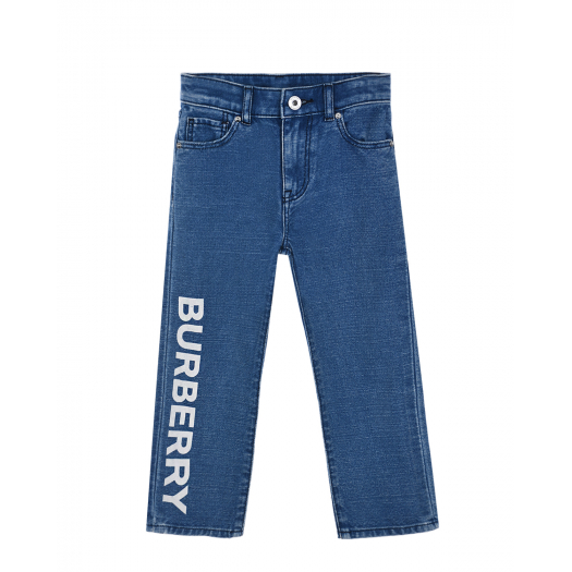 Синие джинсы из хлопка и льна Burberry | Фото 1