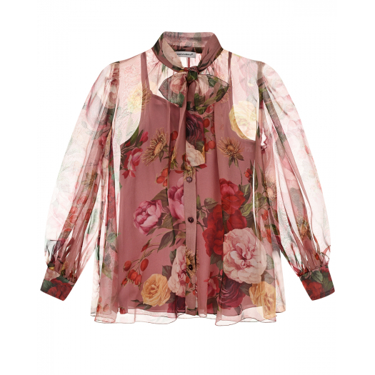 Шелковая блуза с цветочным принтом Dolce&Gabbana | Фото 1