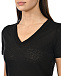 Льняная футболка с v-образным вырезом, черная 120% Lino | Фото 8