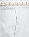 Льняные брюки с жемчугом на талии, белые ALINE | Фото 7