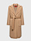 Пальто шерстяное с поясом, бежевый