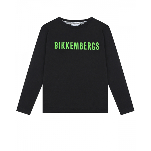 Черная толстовка с зеленым лого Bikkembergs | Фото 1