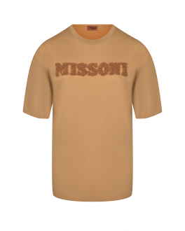 Коричневая футболка с объемным лого Missoni Коричневый, арт. DS22WL07-BJ00CF 71038 | Фото 1