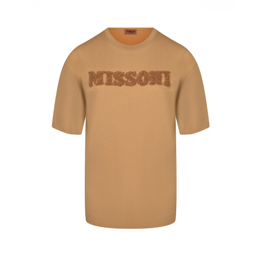 Коричневая футболка с объемным лого Missoni | Фото 1
