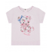 Розовая футболка с принтом &quot;медвежонок&quot; Monnalisa | Фото 1