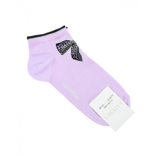 Фиолетовые носки с принтом &quot;бант&quot; La Perla | Фото 1