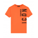 Оранжевая футболка с принтом &quot;icon&quot; Dsquared2 | Фото 1