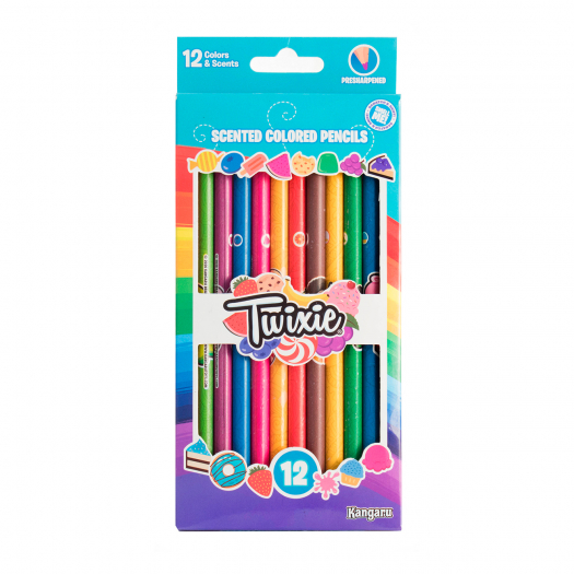 Ароматизированные цветные карандаши 12 шт. Kangaru (Twixie) | Фото 1