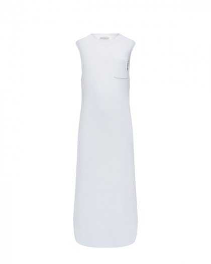 Вязаное белое платье Brunello Cucinelli | Фото 1
