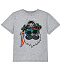 Серая футболка с принтом и съемными патчами Stella McCartney | Фото 2